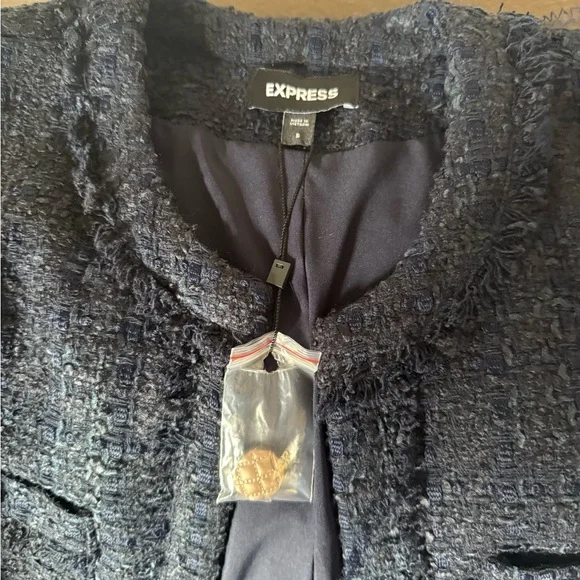 Express Navy Tweed Blazer - Picture 3 of 5